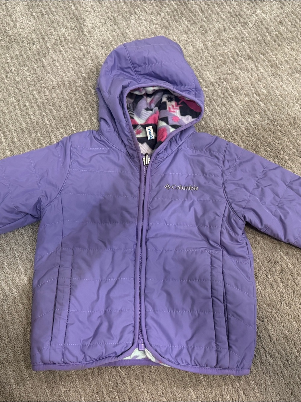 Columbia Girls' Lavender Hooded Puffer Jacket